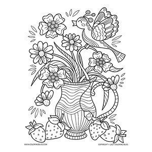 Adorable flower coloring pages â download print and color