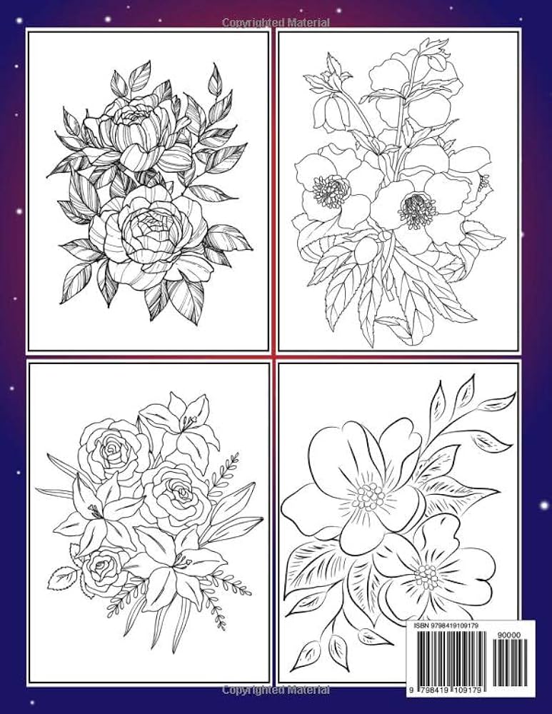 Easy flowers adult coloring book flower coloring book for adult relaxation with large print floral design coloring pages for seniors and beginners coloring mom art books