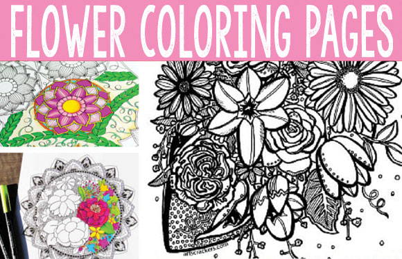 Free printable flower coloring pages for adults
