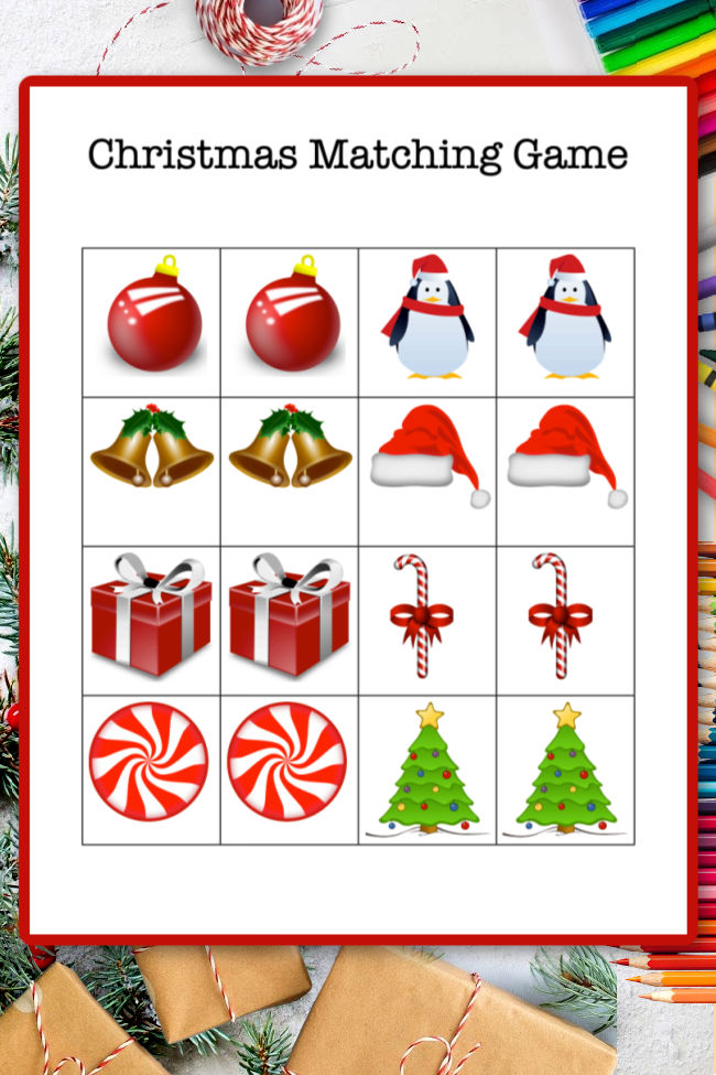 Fun free printable christmas matching game kids activities blog