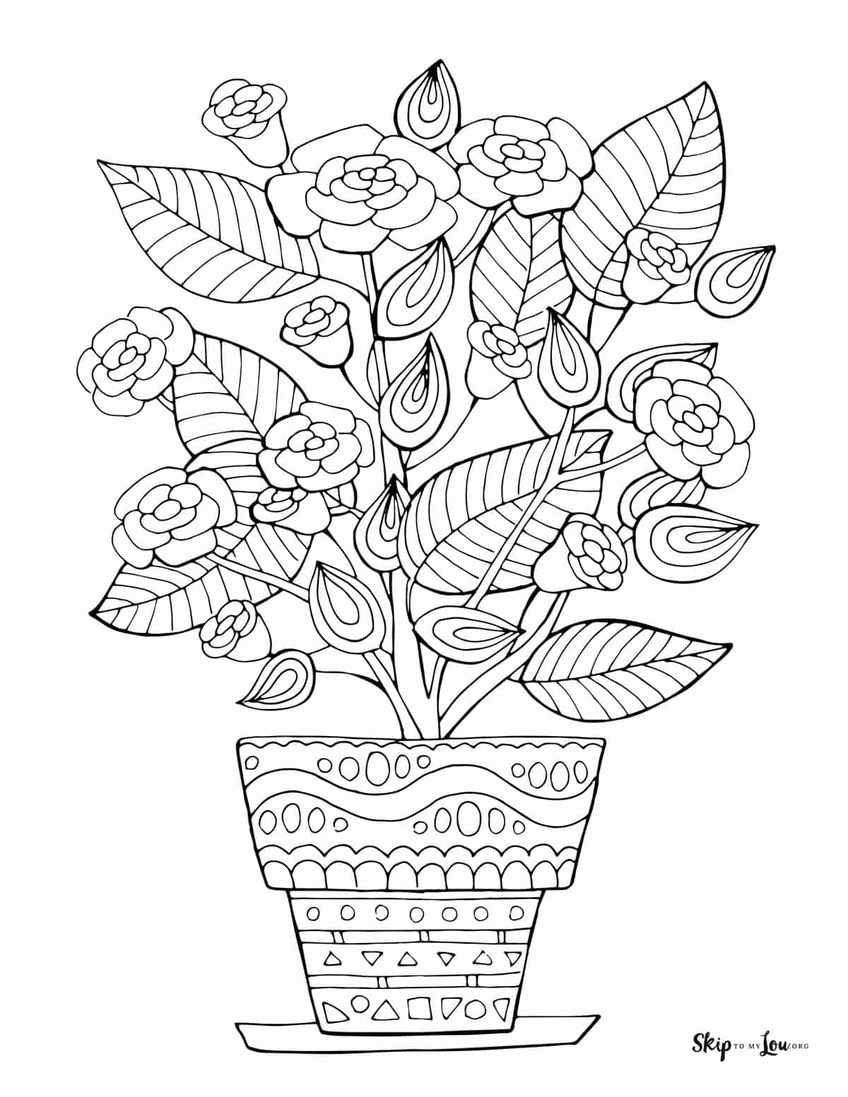 Flower coloring pages skip to my lou