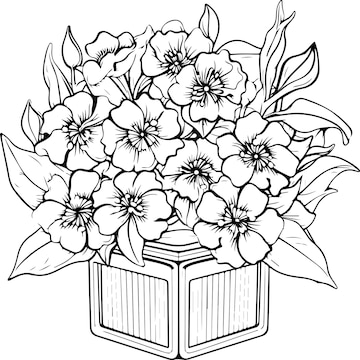 Premium vector coloring page depicting bouquet