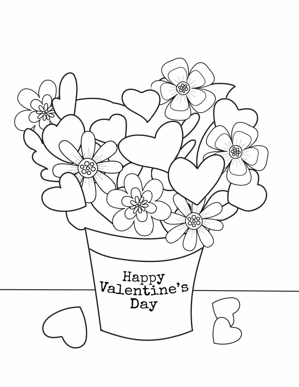 Flower pot coloring pages