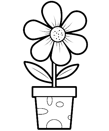 Flower pot coloring pages