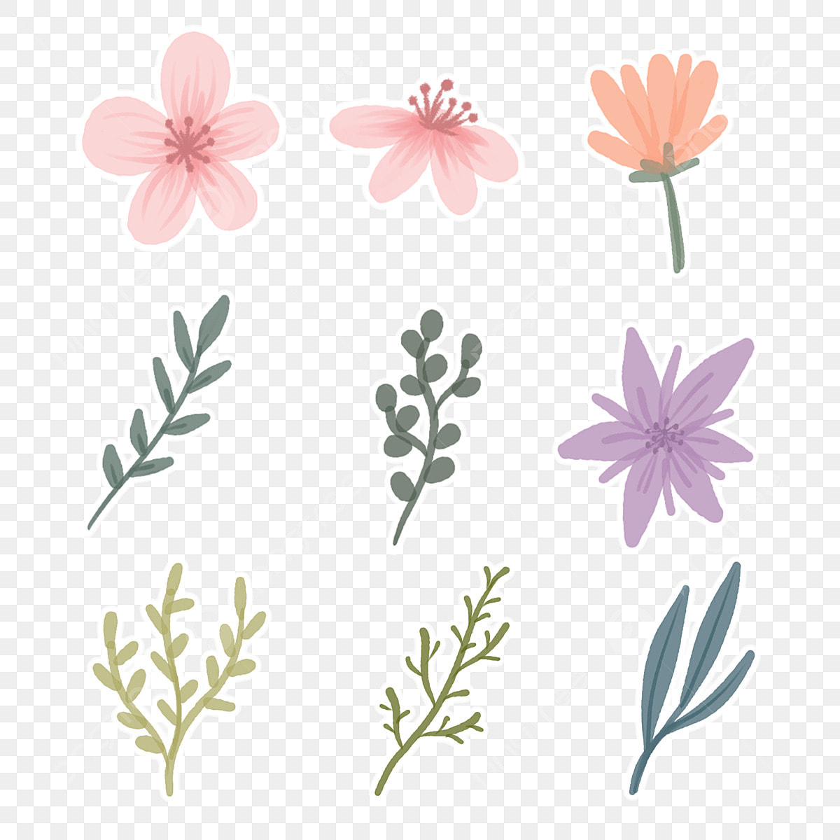 Flowers sticker png transparent images free download vector files