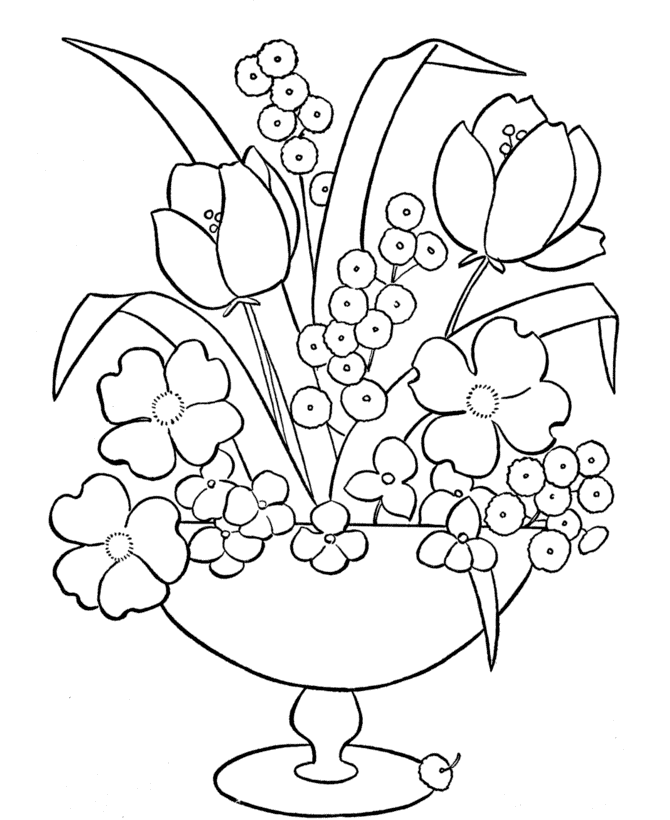 Free printable flower coloring pages for kids