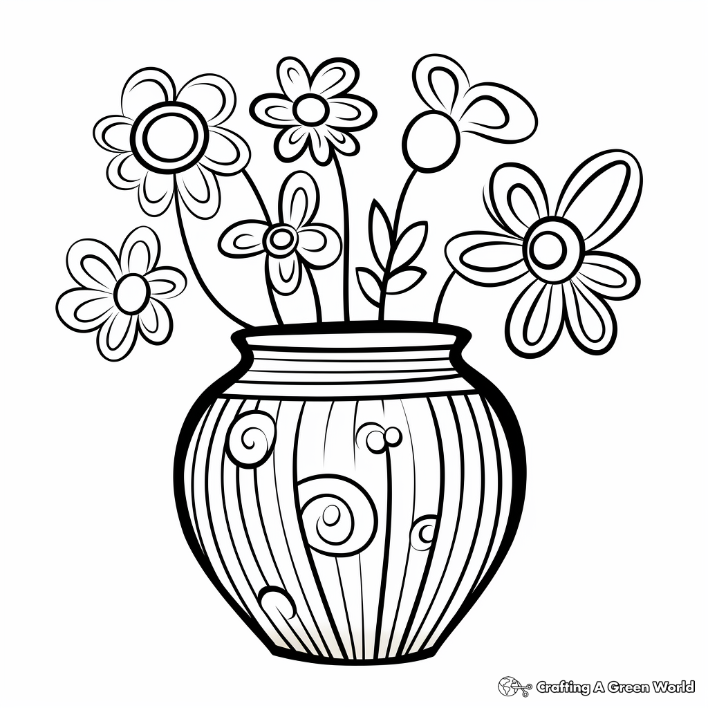 Empty vase coloring pages