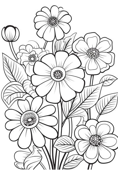 Free printable flowers coloring pages list