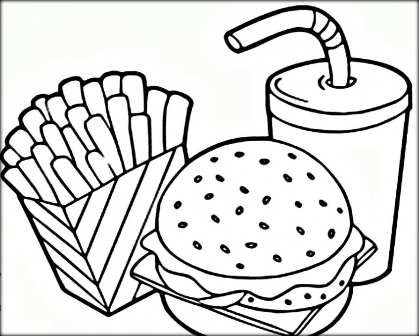 Free printable food coloring pages