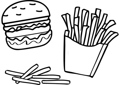 Fast food coloring page free printable coloring pages