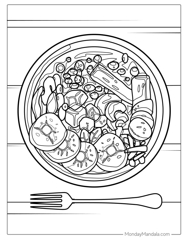 Food coloring pages free pdf printables