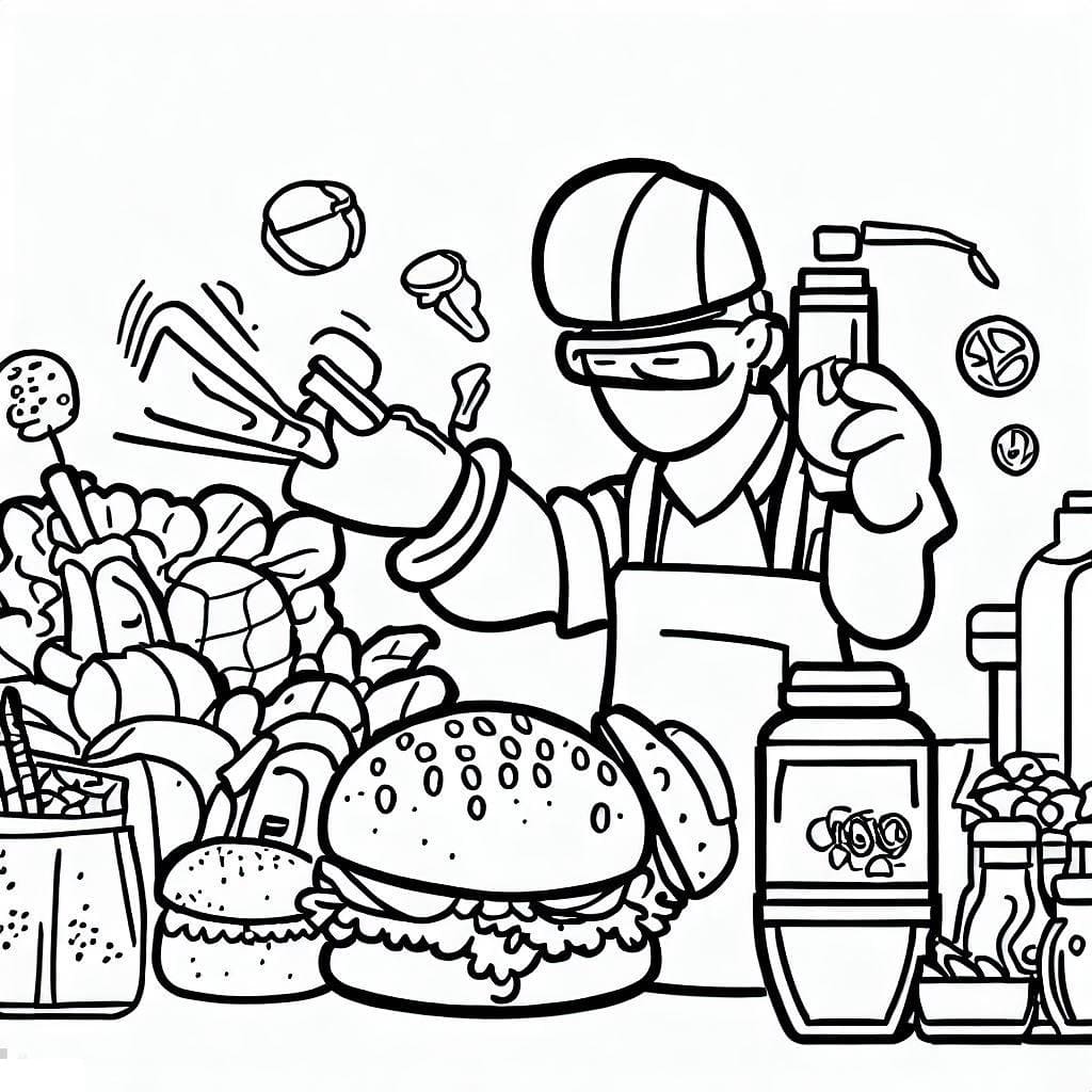 Food safety printable coloring page