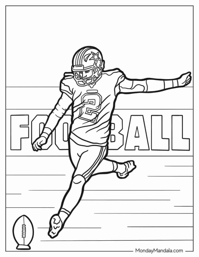 Football coloring pages free pdf printables