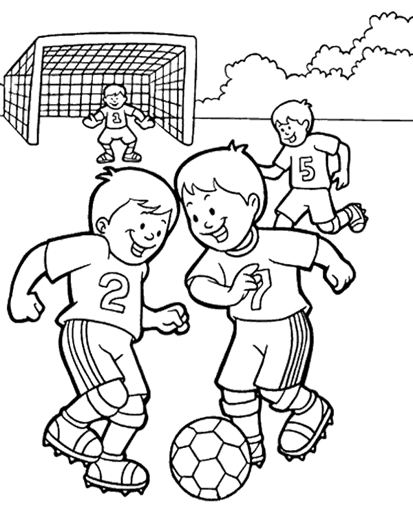 Soccer coloring page for kids