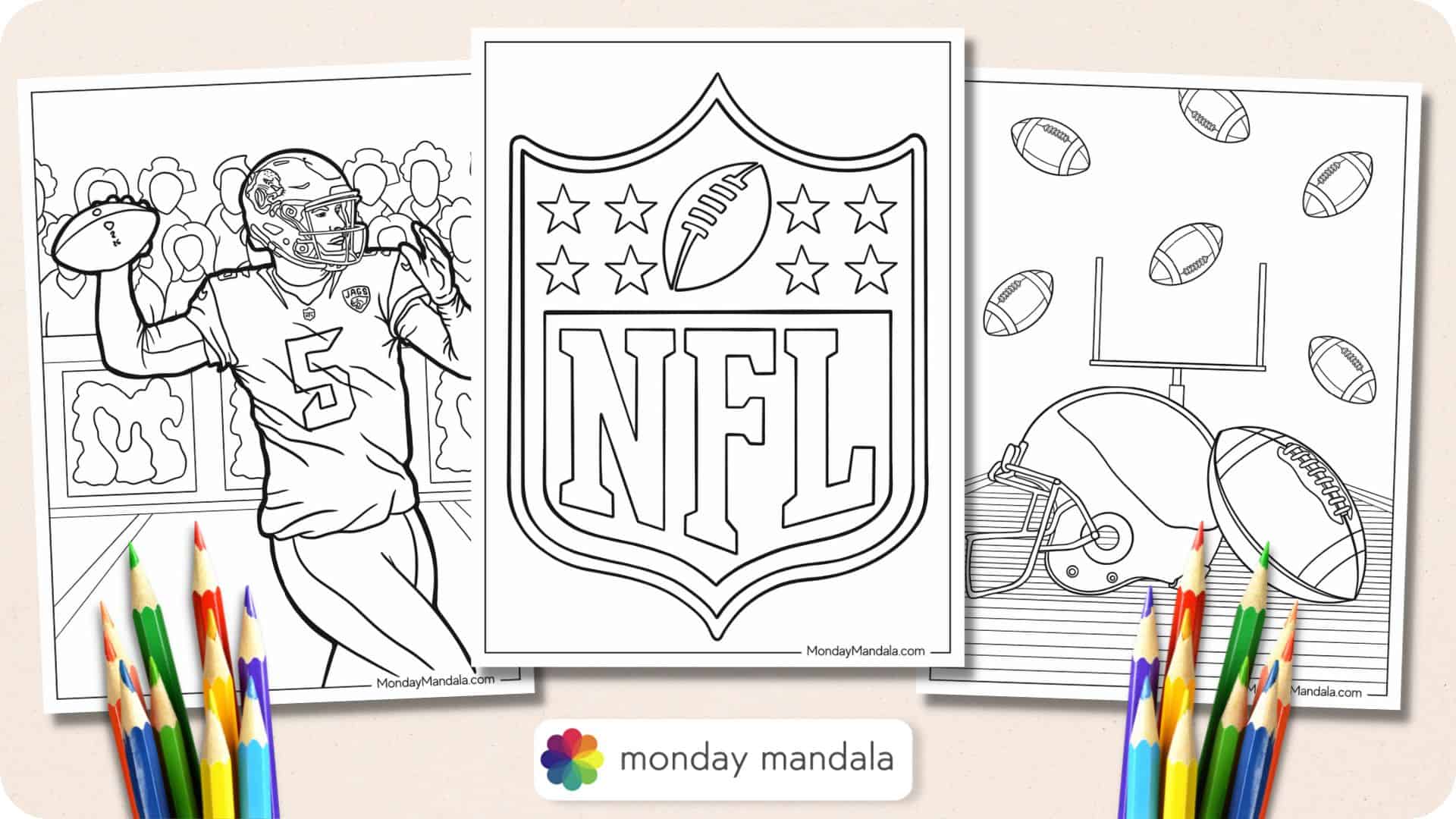 Football coloring pages free pdf printables