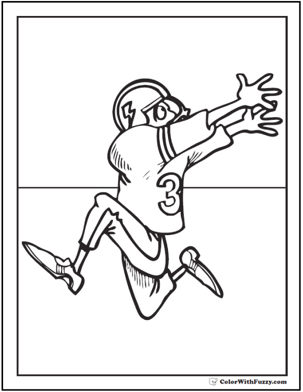 Football coloring pages â quarterbacks receivers running