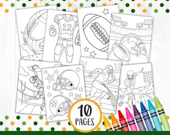 Personalized football coloring page birthday party favor colouring activity sheet personalized printable template