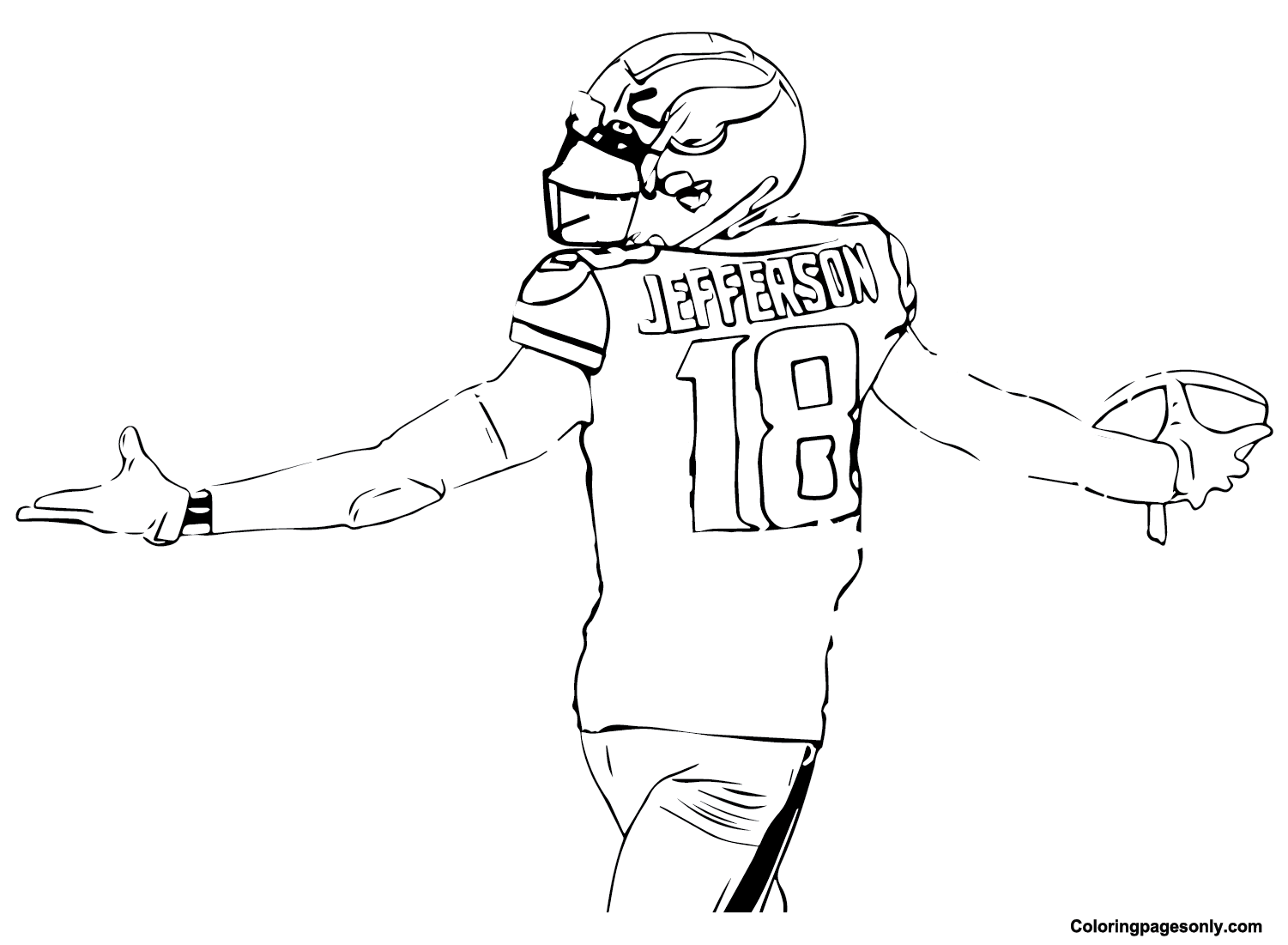 Justin jefferson coloring pages printable for free download