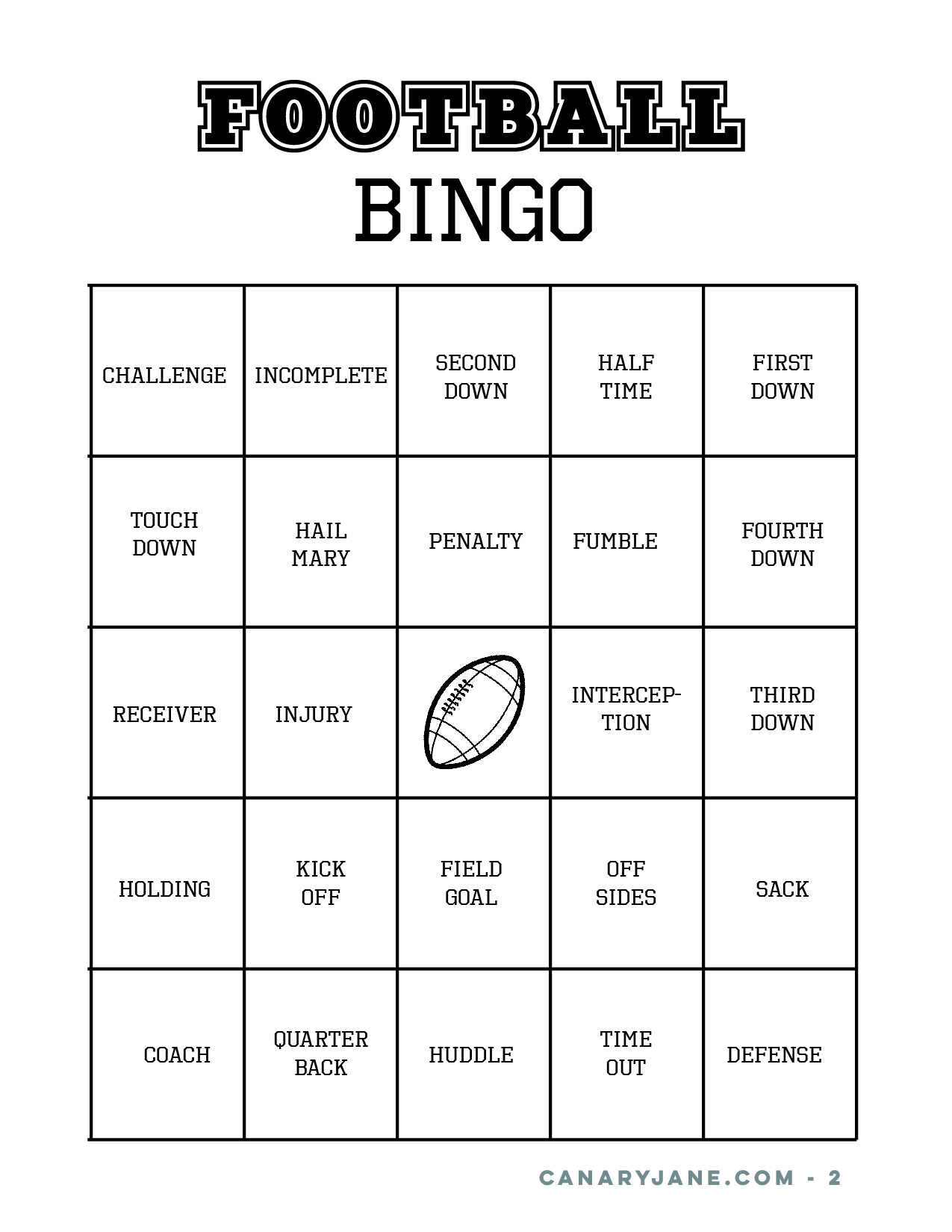 Football party free printable bingo party decor and coloring pages