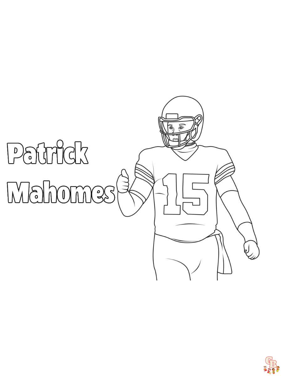 Printable patrick mahomes coloring pages free