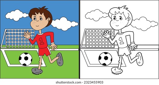 Football colouring pages stock photos