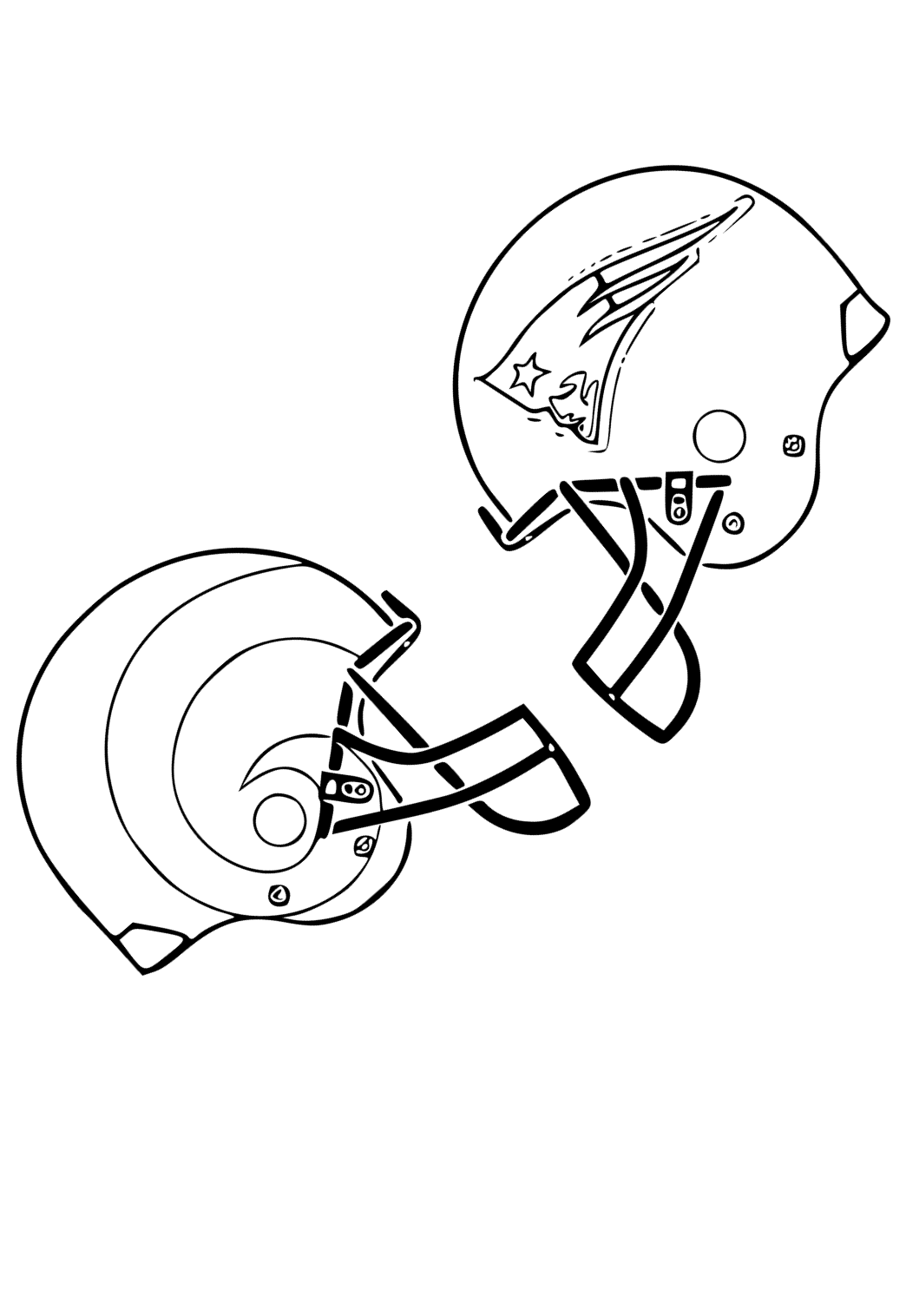 Free printable super bowl helmets coloring page for adults and kids