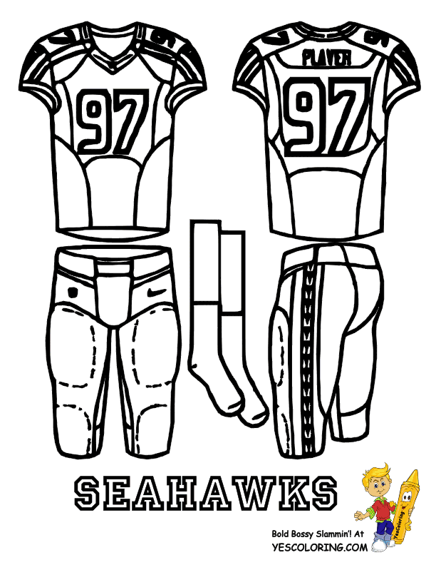 Seattle seahawks football uniform coloring page at yescoloring football coloring pages coloring pages free coloring pages