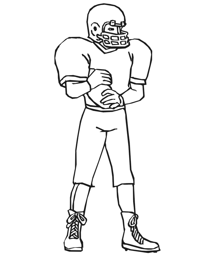 Football coloring picture player with ball