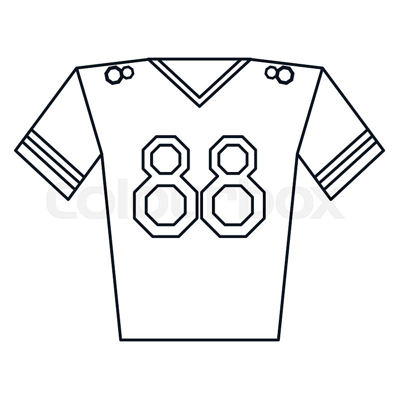 Jersey player american football outline stock vector