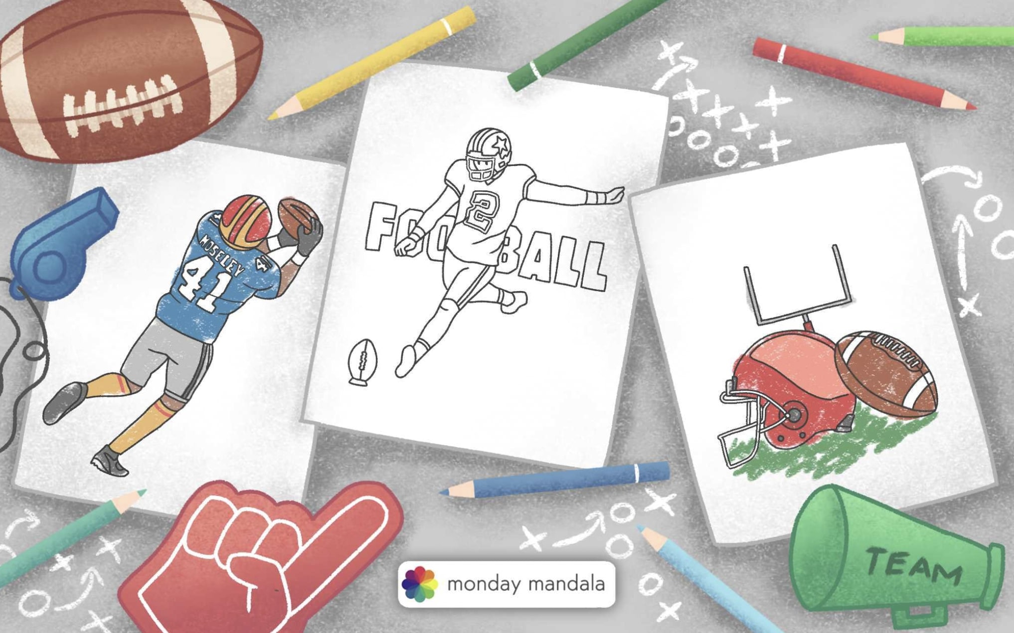 Football coloring pages free pdf printables