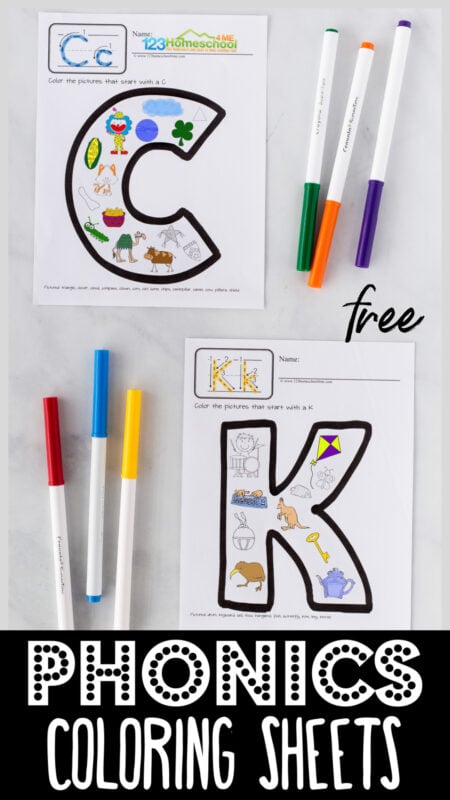 Free phonics letter coloring pages