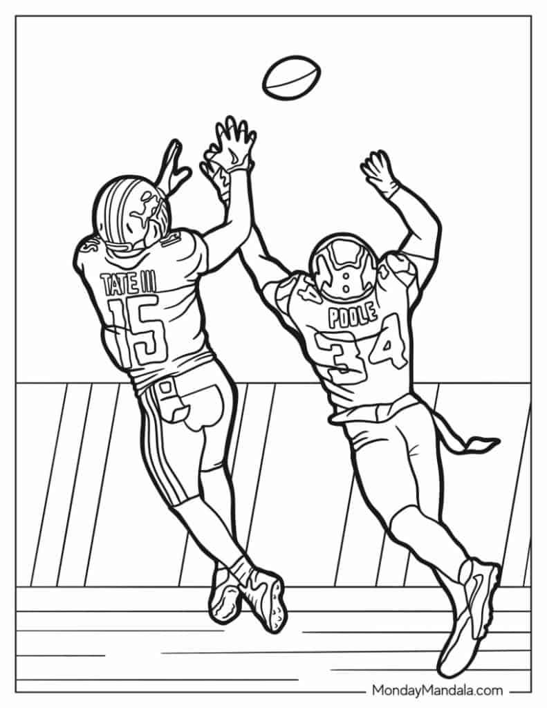 Football coloring pages free pdf printables