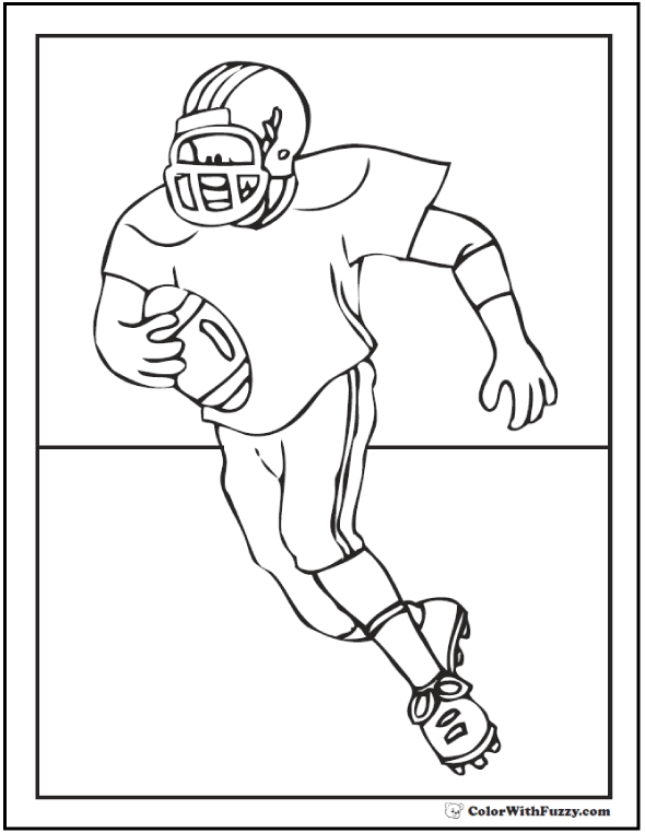 Football coloring pages â quarterbacks receivers running