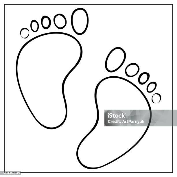 Footprint vector icon isolated on white background foot print icon outline silhouette of footprint human footprint track footprint clip art stock illustration