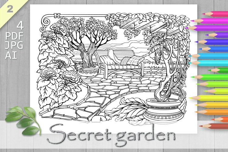 Secret garden coloring page printable adult