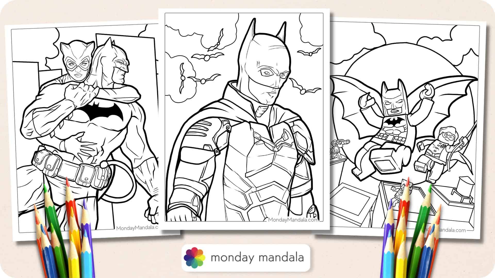 Batman coloring pages free pdf printables