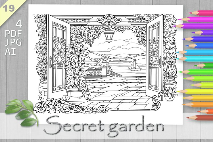 Secret garden coloring page printable adult