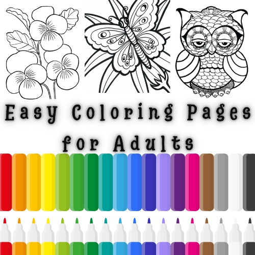 Easy coloring pages for adults made by teachers