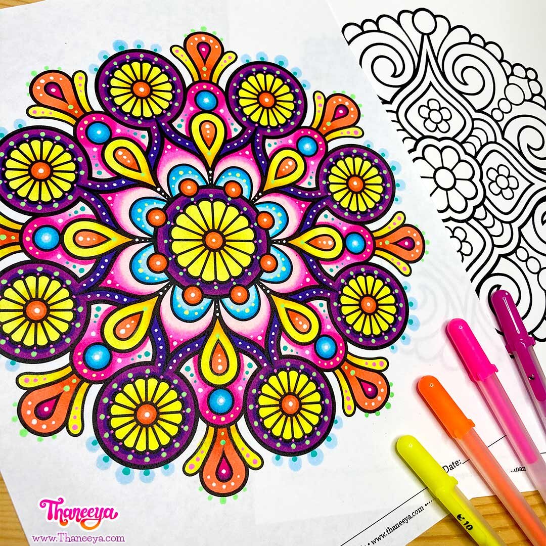 Easy mandala coloring pages