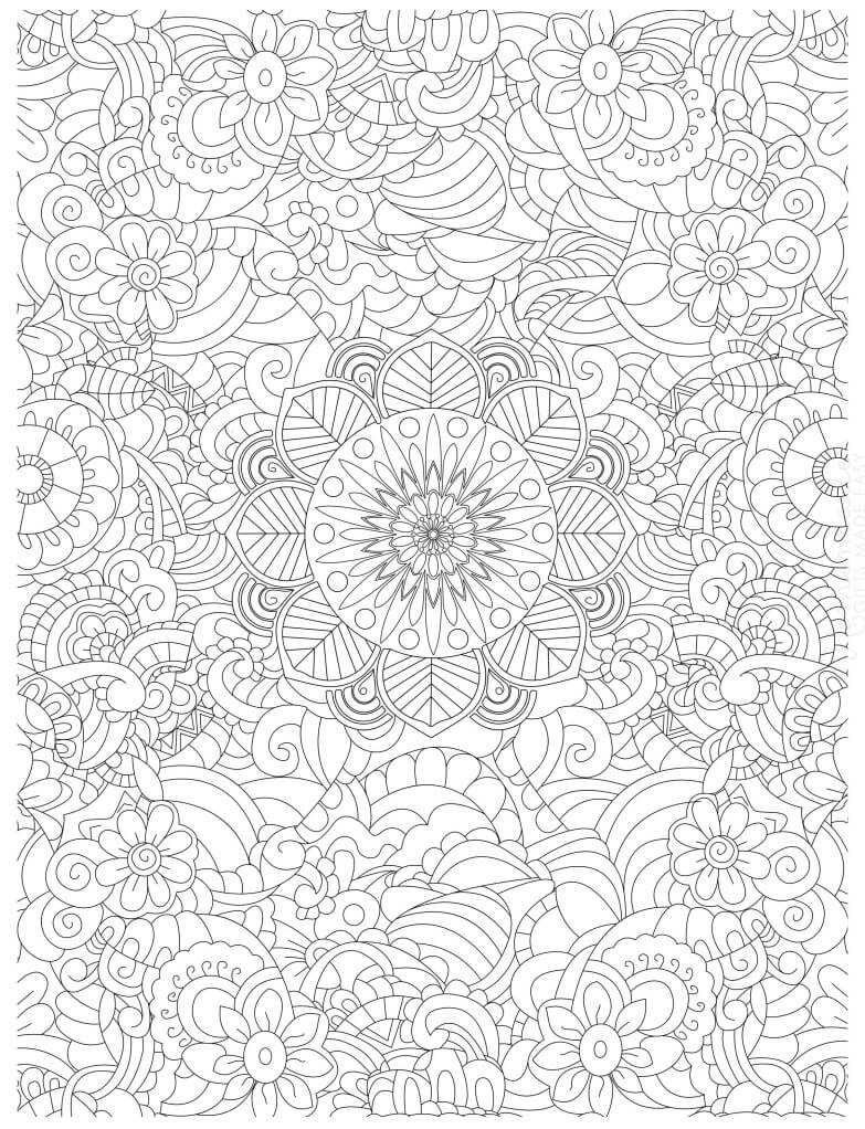 Printable flower coloring pages for adults