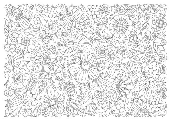 Adult coloring pages flowers images stock photos d objects vectors