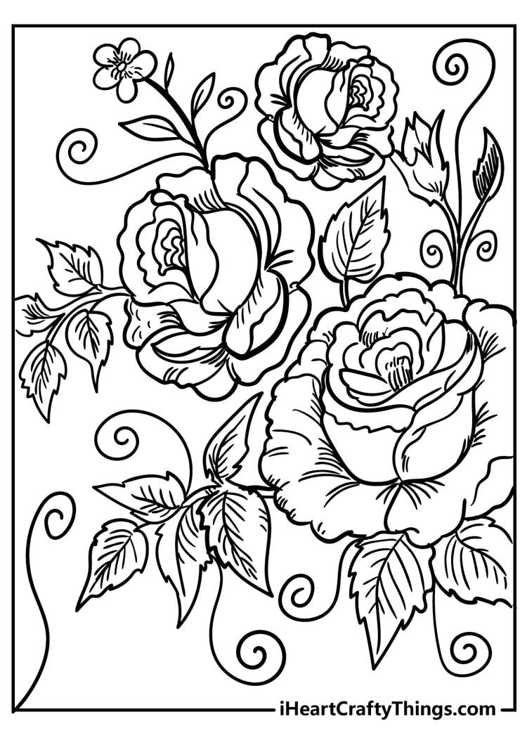 Flower coloring pages free printables