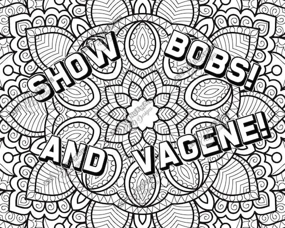 Funny adult coloring page