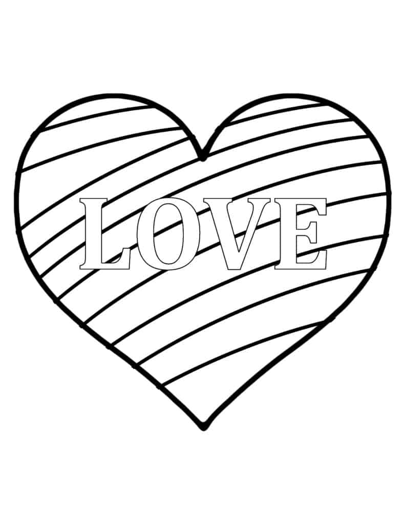 Free printable valentines day heart coloring page