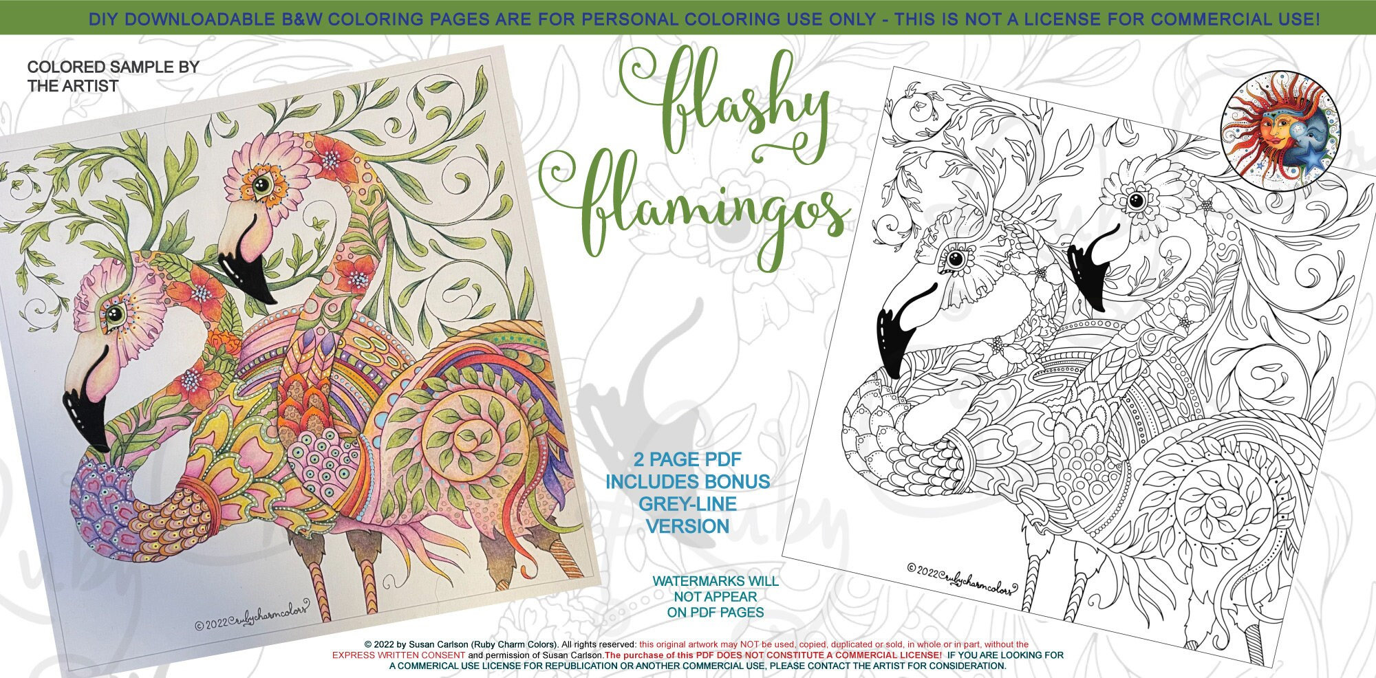 Flashy flamingos downloadable