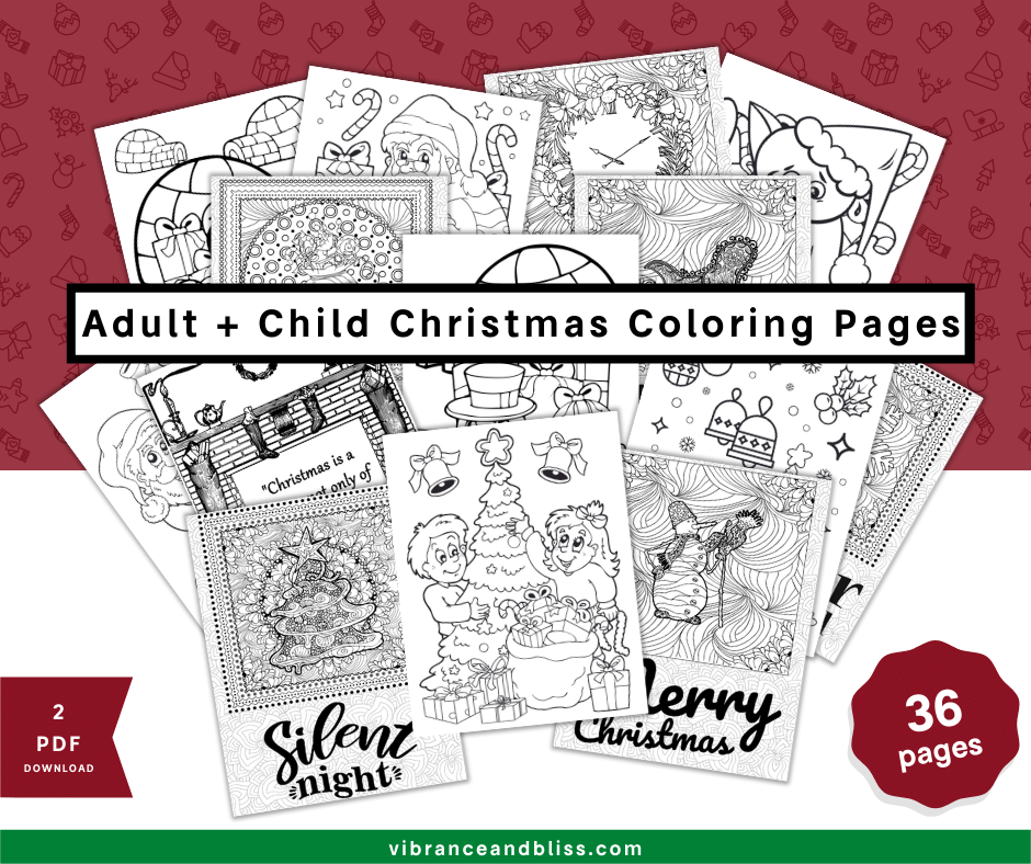 Christmas coloring pages for adults and kids