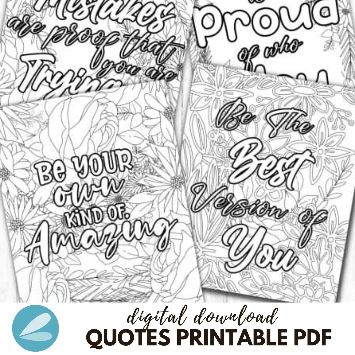 Motivational quote printable coloring pages