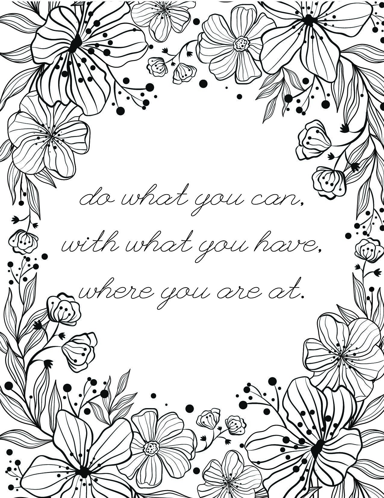 Best printable inspirational quote coloring pages