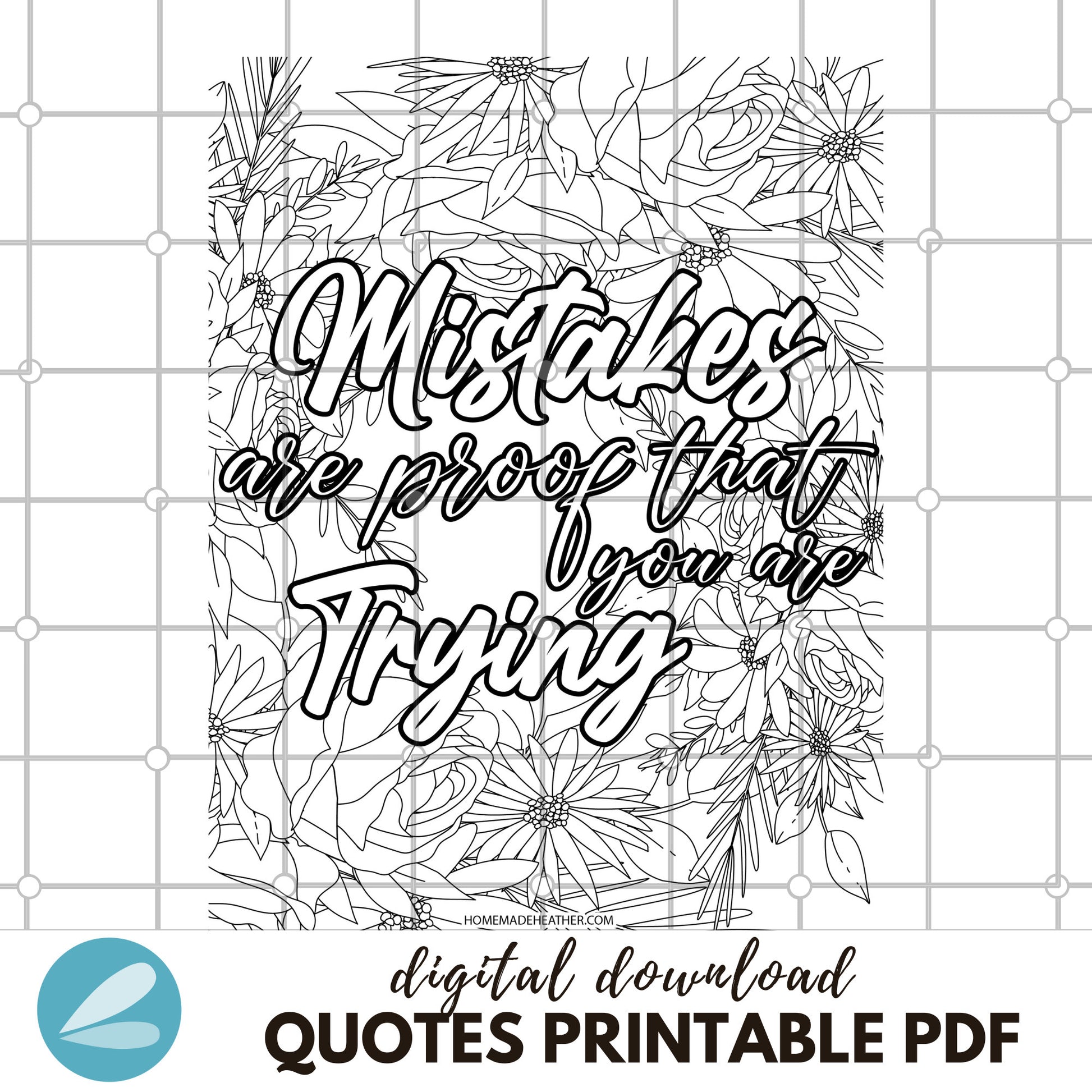 Motivational quote printable coloring pages