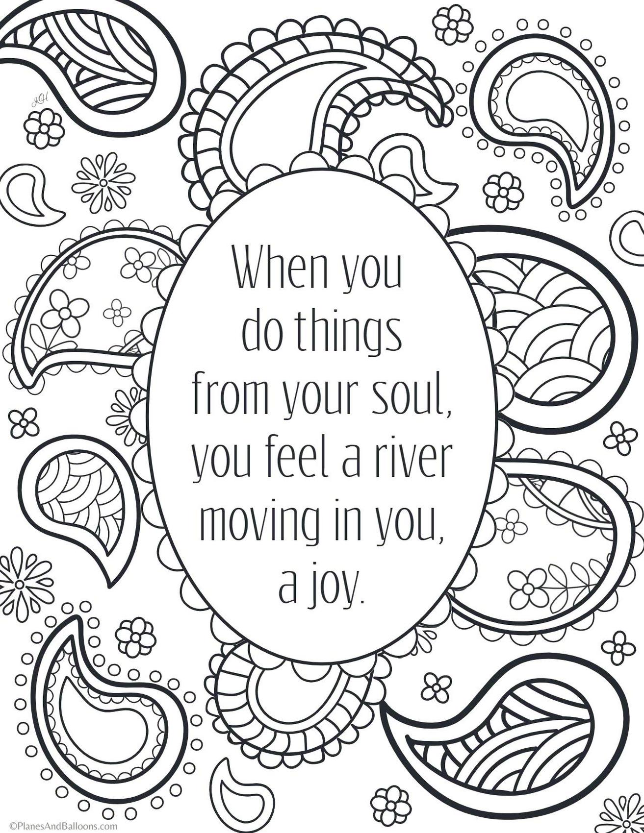 Get this printable adult coloring pages quotes joy